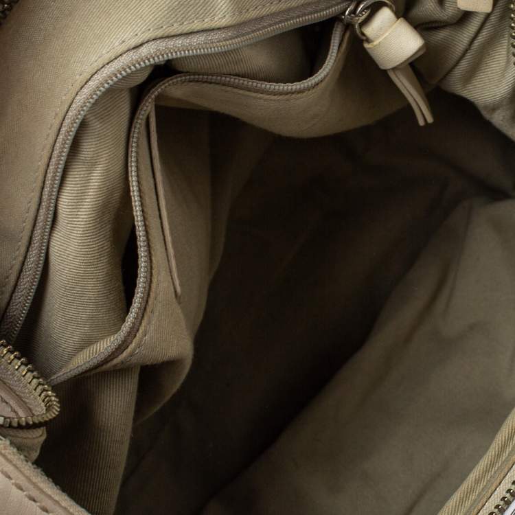 Pre Owned Givenchy Blue/White Monogram Denim and Leather Shoulder Bag