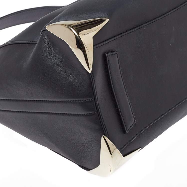 Pre Owned Givenchy Black Leather Medium Antigona Metal Detail Satchel
