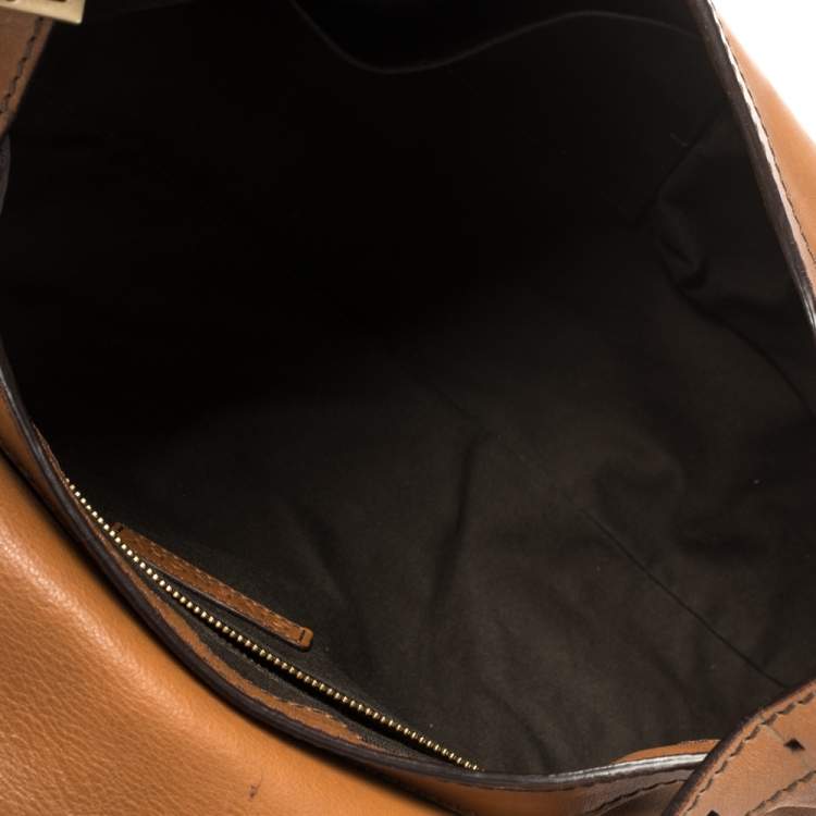 Pre Owned Givenchy Brown Leather Buckle Flap Hobo