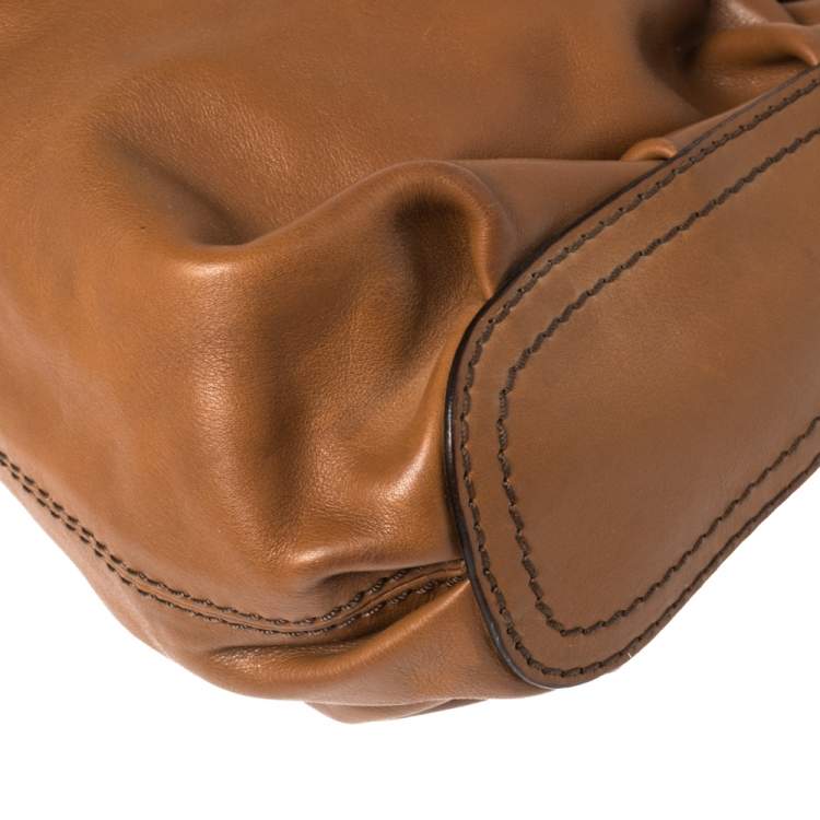 Pre Owned Givenchy Brown Leather Buckle Flap Hobo