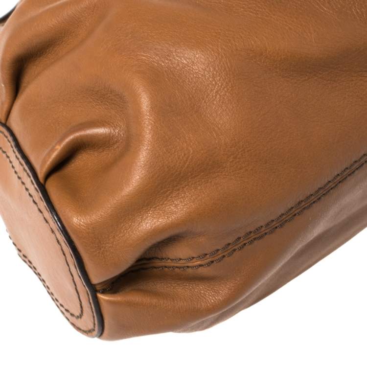 Pre Owned Givenchy Brown Leather Buckle Flap Hobo