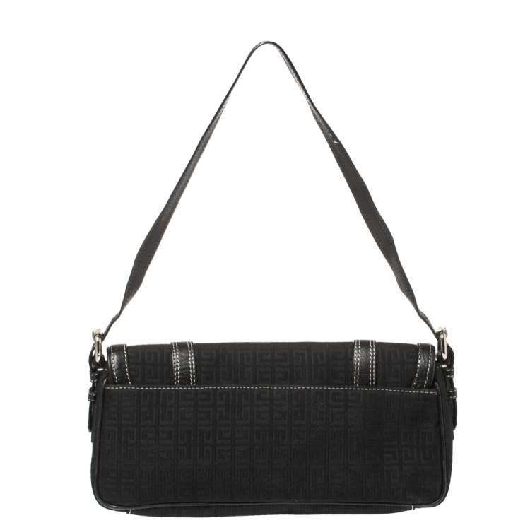 Pre Owned Givenchy Black Denim and Leather Small Shoulder Bag