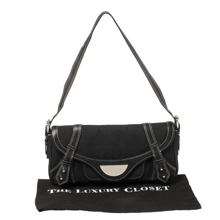 Pre Owned Givenchy Black Denim and Leather Small Shoulder Bag