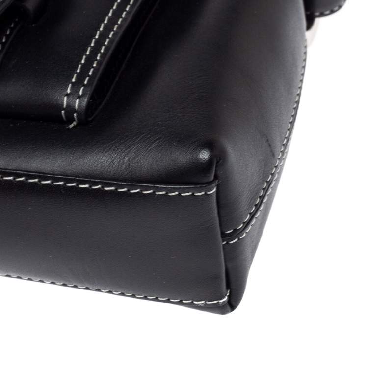 Pre Owned Givenchy Black Leather Front Pocket Shoulder Bag