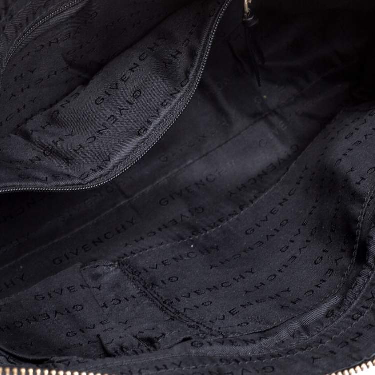 Pre Owned Givenchy Black/Grey Monogram Canvas and Leather Satchel