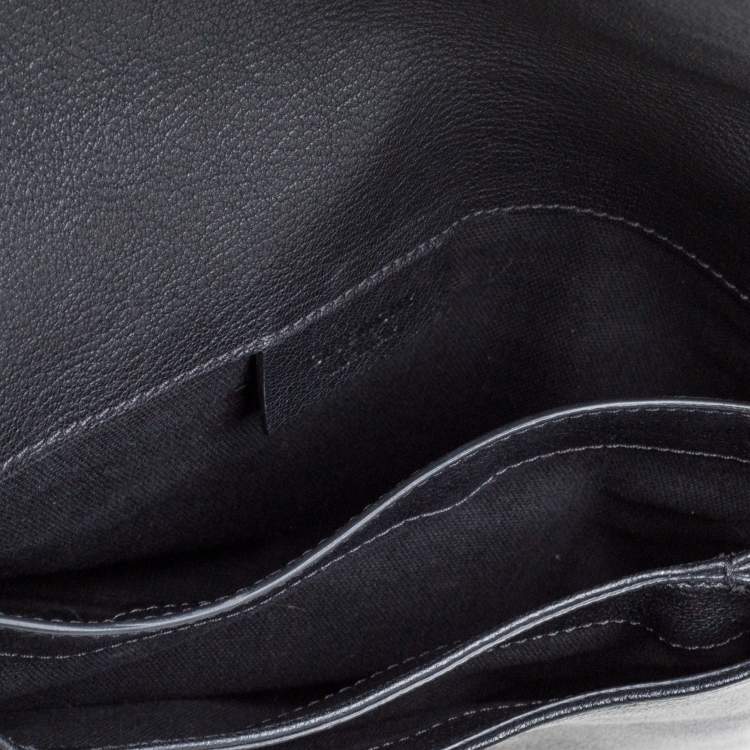 Pre Owned Givenchy Black Leather Antigona Envelope Clutch
