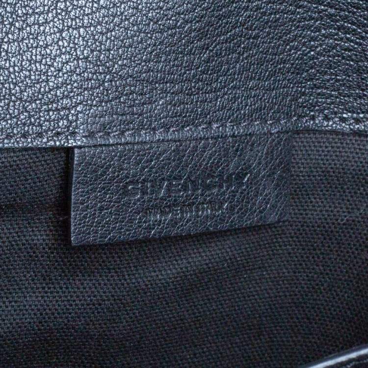 Pre Owned Givenchy Black Leather Antigona Envelope Clutch
