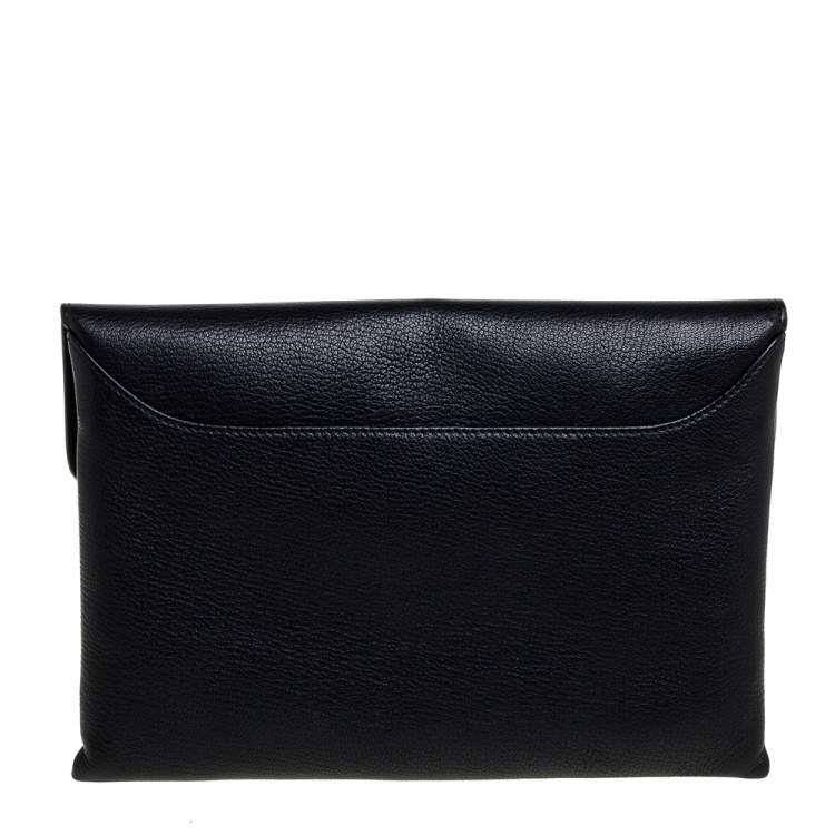 Pre Owned Givenchy Black Leather Antigona Envelope Clutch