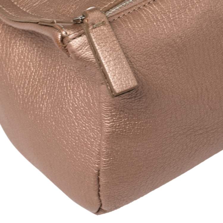 Pre Owned Givenchy Pink Leather Mini Pandora Chain Shoulder Bag