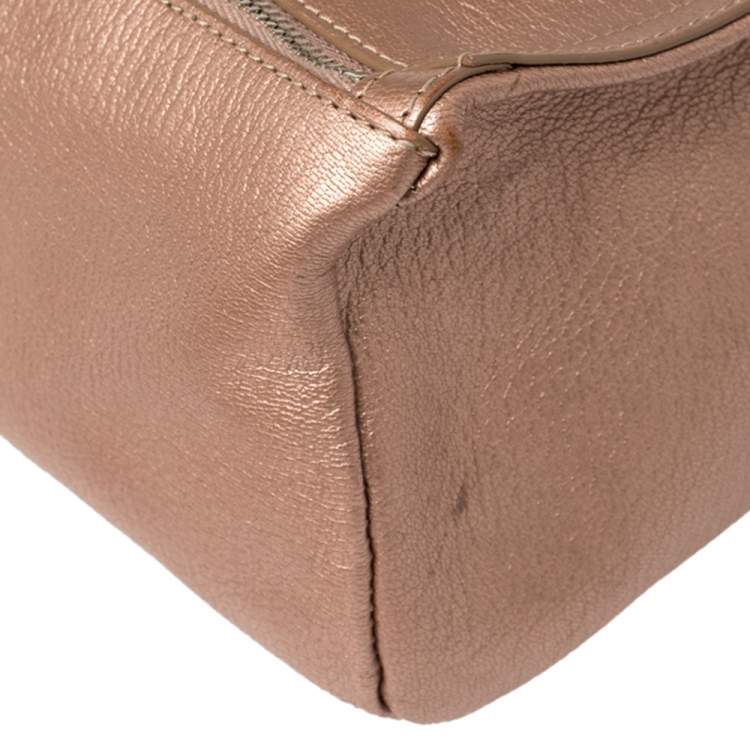 Pre Owned Givenchy Pink Leather Mini Pandora Chain Shoulder Bag