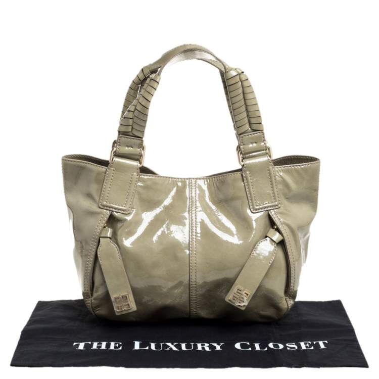 Pre Owned Givenchy Beige Patent Leather Shoulder Bag
