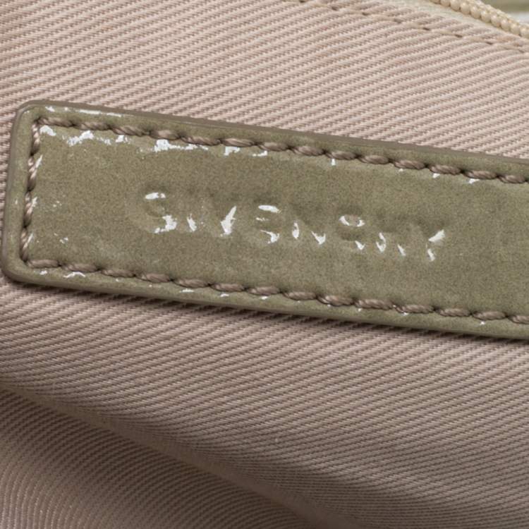 Pre Owned Givenchy Beige Patent Leather Shoulder Bag