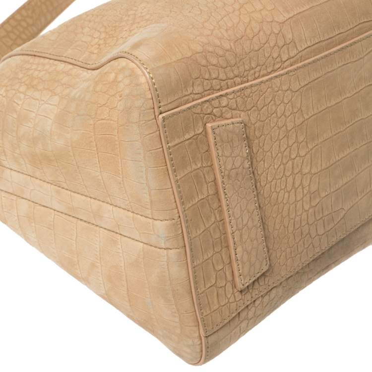 Pre Owned Givenchy Nude Nubuck Medium Antigona Satchel