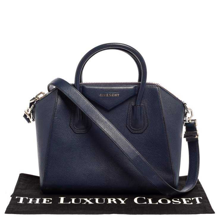 Pre Owned Givenchy Blue Leather Small Antigona Satchel