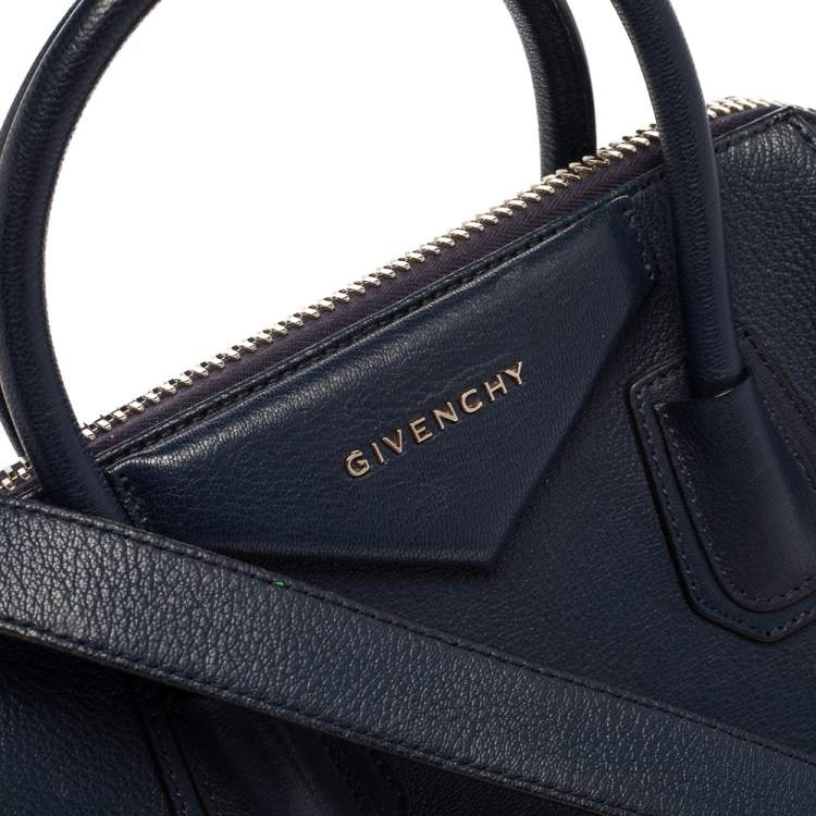 Pre Owned Givenchy Blue Leather Small Antigona Satchel