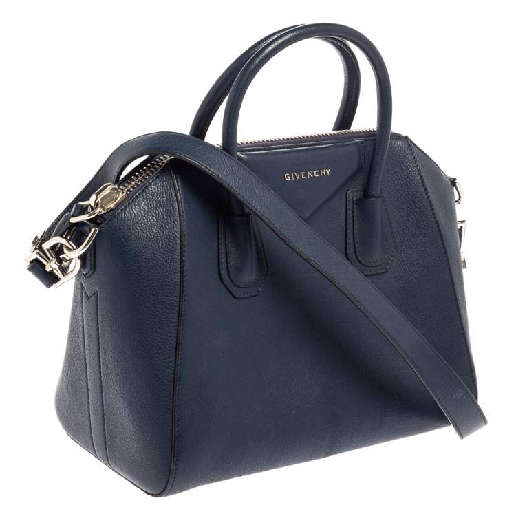 Pre Owned Givenchy Blue Leather Small Antigona Satchel
