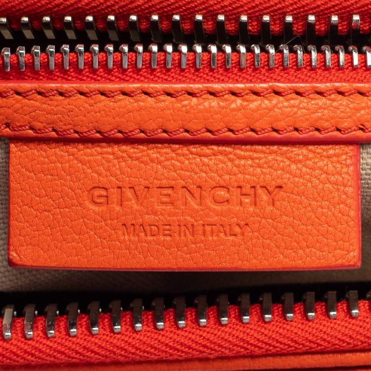 Pre Owned Givenchy Orange Leather Small Antigona Satchel