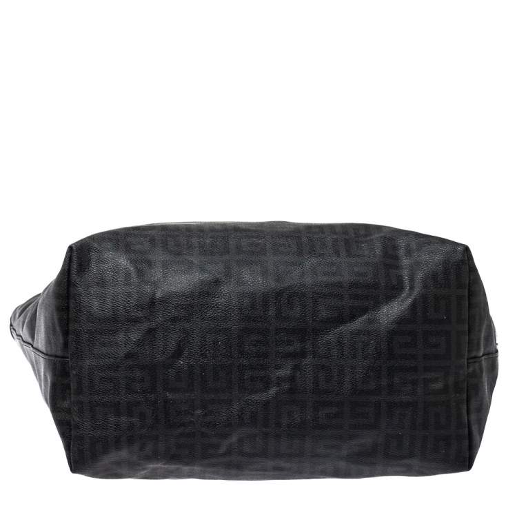 Pre Owned Givenchy Dark Grey/Black Coated Canvas Logo Print Antigona Shopper Tote
