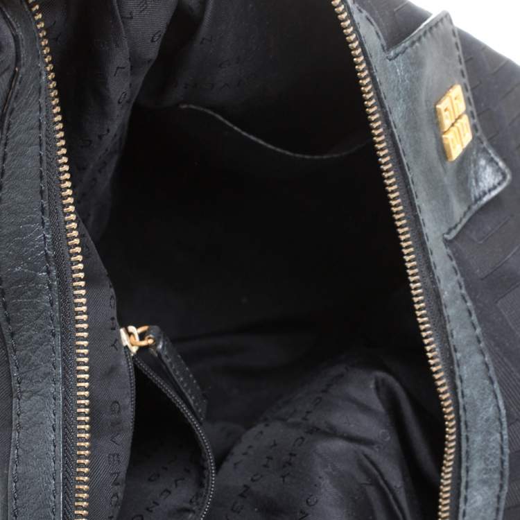 Pre Owned Givenchy Black Monogram Canvas and Leather Hobo