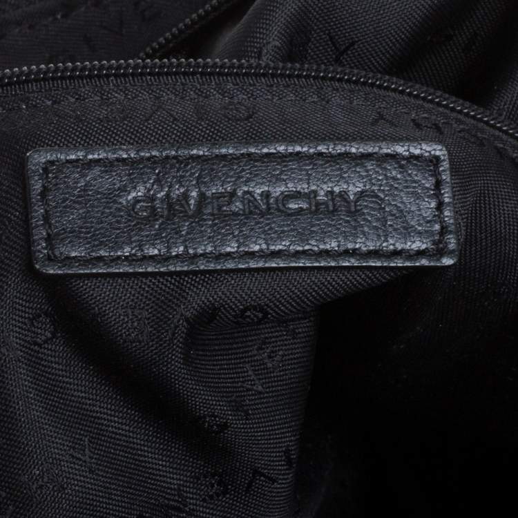 Pre Owned Givenchy Black Monogram Canvas and Leather Hobo