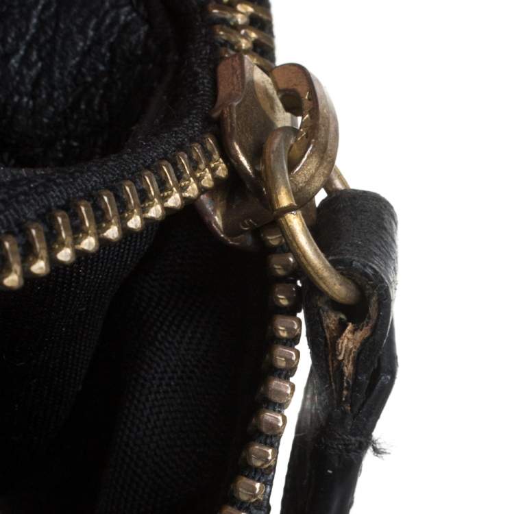 Pre Owned Givenchy Black Monogram Canvas and Leather Hobo