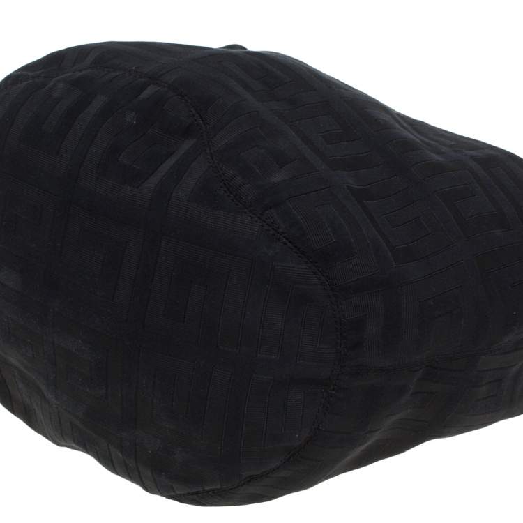 Pre Owned Givenchy Black Monogram Canvas and Leather Hobo
