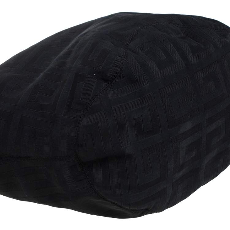 Pre Owned Givenchy Black Monogram Canvas and Leather Hobo