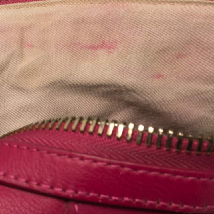 Pre Owned Givenchy Magenta Quilted Leather Lucrezia Bowler Bag