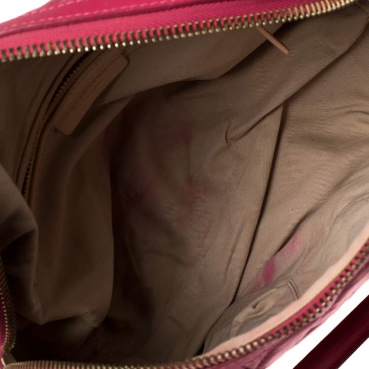 Pre Owned Givenchy Magenta Quilted Leather Lucrezia Bowler Bag
