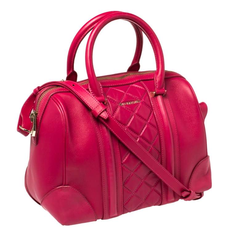 Pre Owned Givenchy Magenta Quilted Leather Lucrezia Bowler Bag