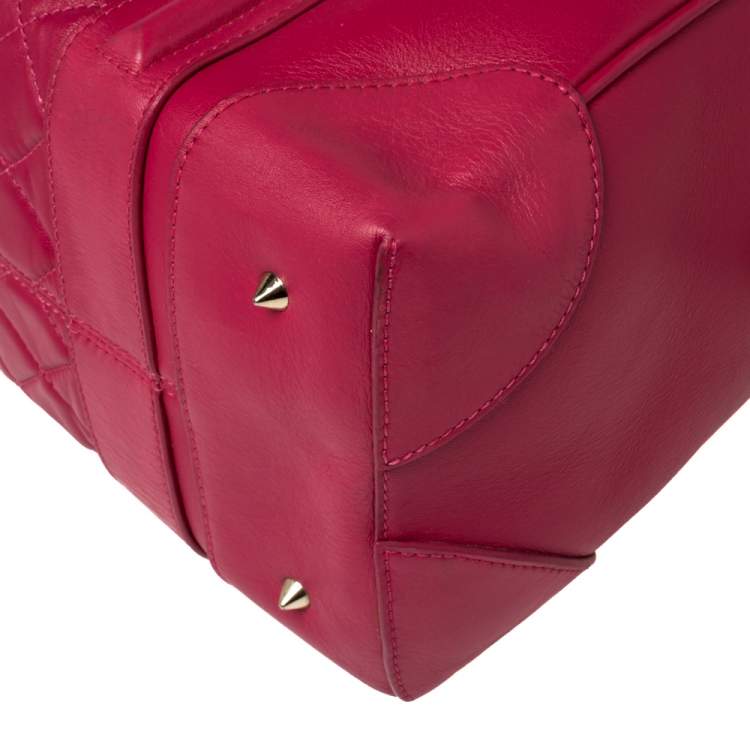 Pre Owned Givenchy Magenta Quilted Leather Lucrezia Bowler Bag