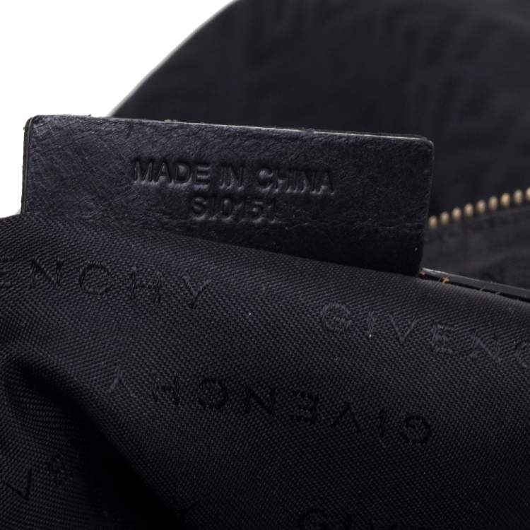 Pre Owned Givenchy Black Monogram Canvas And Leather Hobo