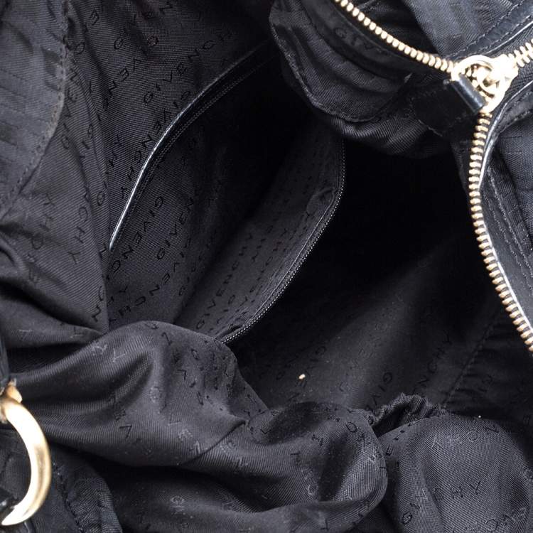 Pre Owned Givenchy Black Monogram Canvas And Leather Hobo