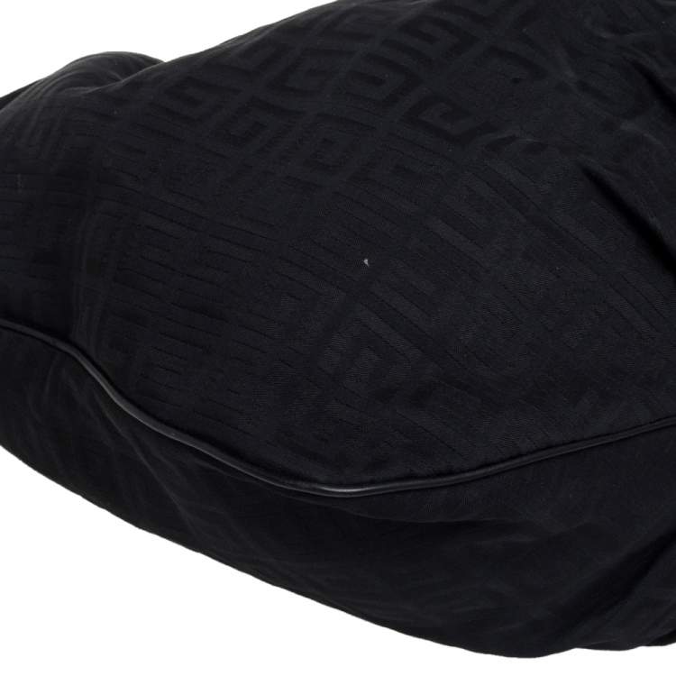Pre Owned Givenchy Black Monogram Canvas And Leather Hobo