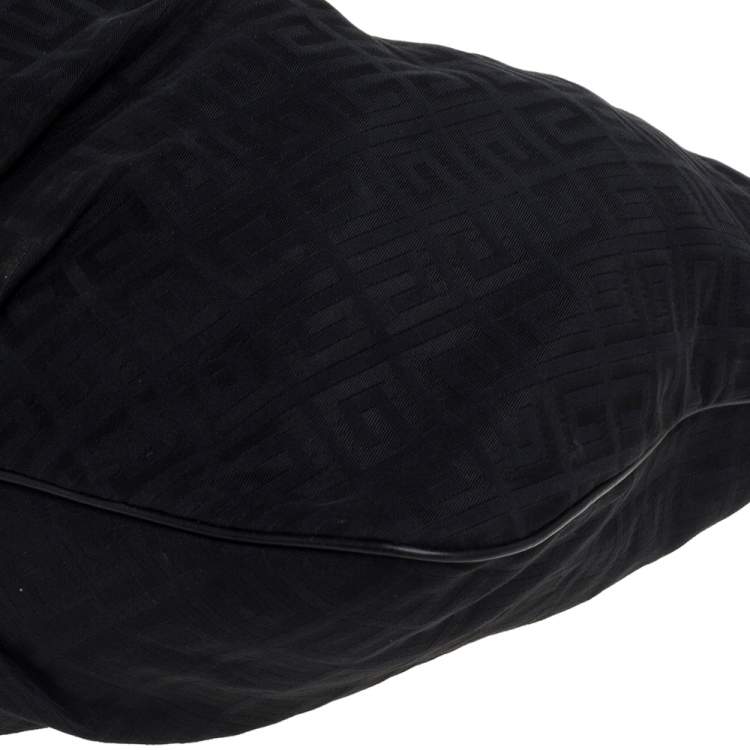 Pre Owned Givenchy Black Monogram Canvas And Leather Hobo