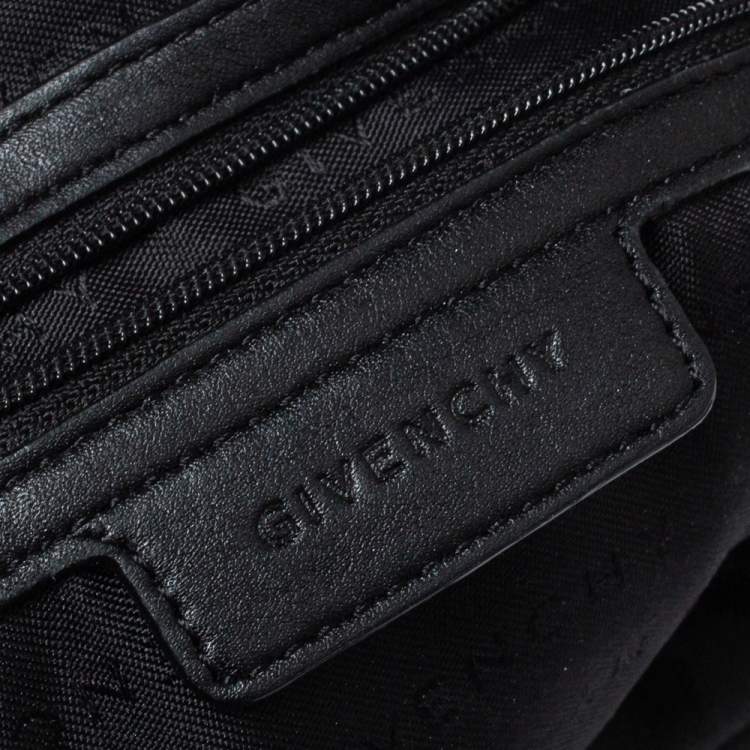 Pre Owned Givenchy Black Monogram Canvas And Leather Hobo