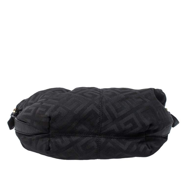 Pre Owned Givenchy Black Monogram Canvas And Leather Hobo