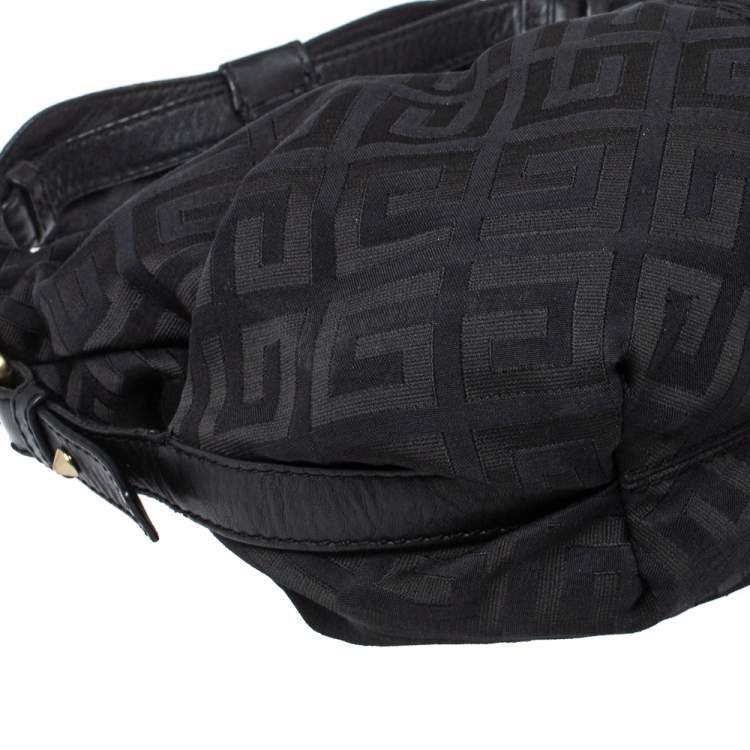 Pre Owned Givenchy Black Monogram Canvas And Leather Hobo