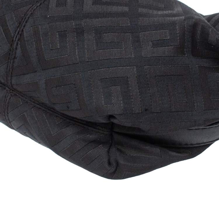 Pre Owned Givenchy Black Monogram Canvas And Leather Hobo