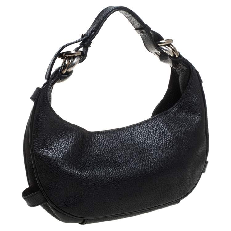 Pre Owned Givenchy Black Leather Hobo