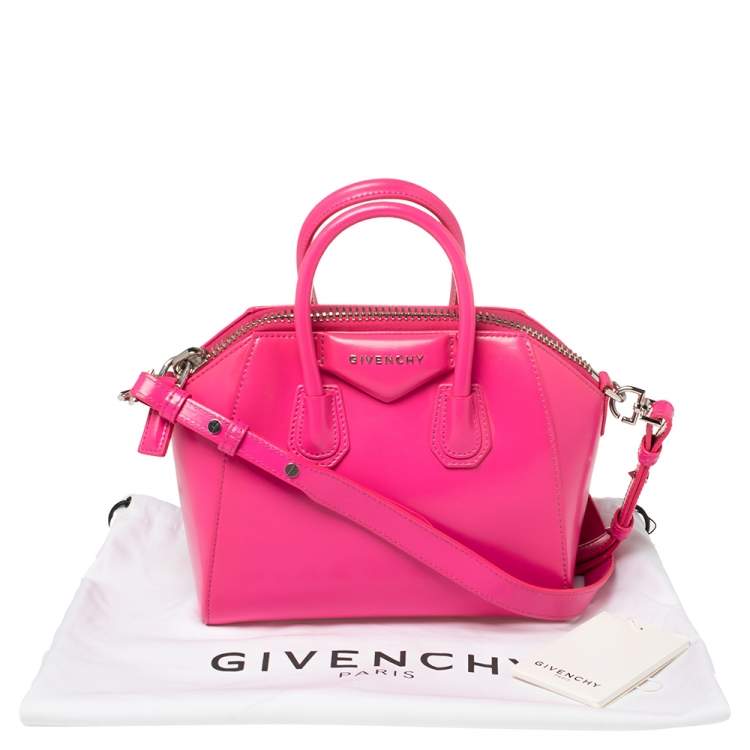 مملوكة مسبقًا Givenchy Neon Pink Leather Mini Antigona Satchel