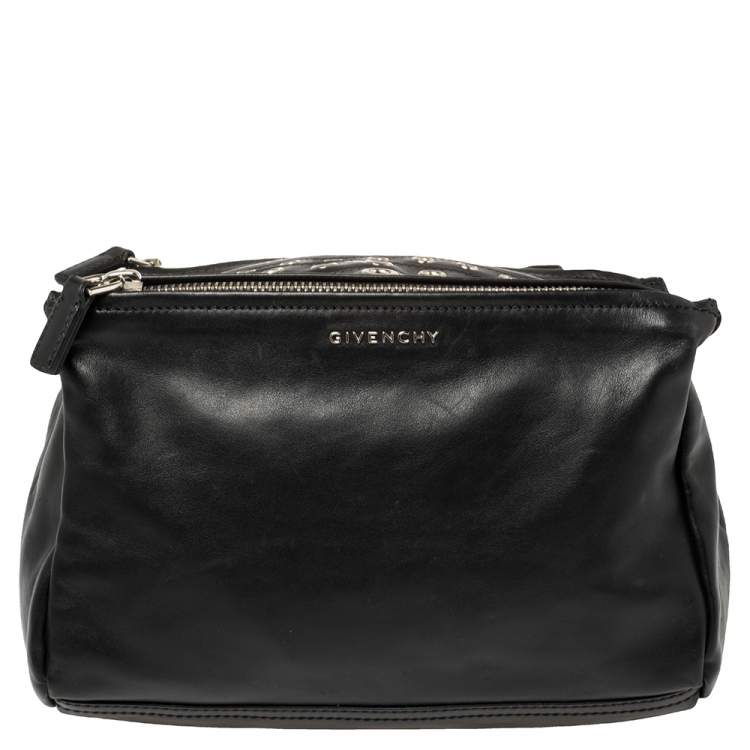 Pre Owned Givenchy Black Leather Pandora Grommet Shoulder Bag