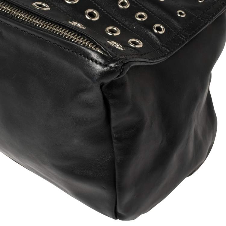 Pre Owned Givenchy Black Leather Pandora Grommet Shoulder Bag