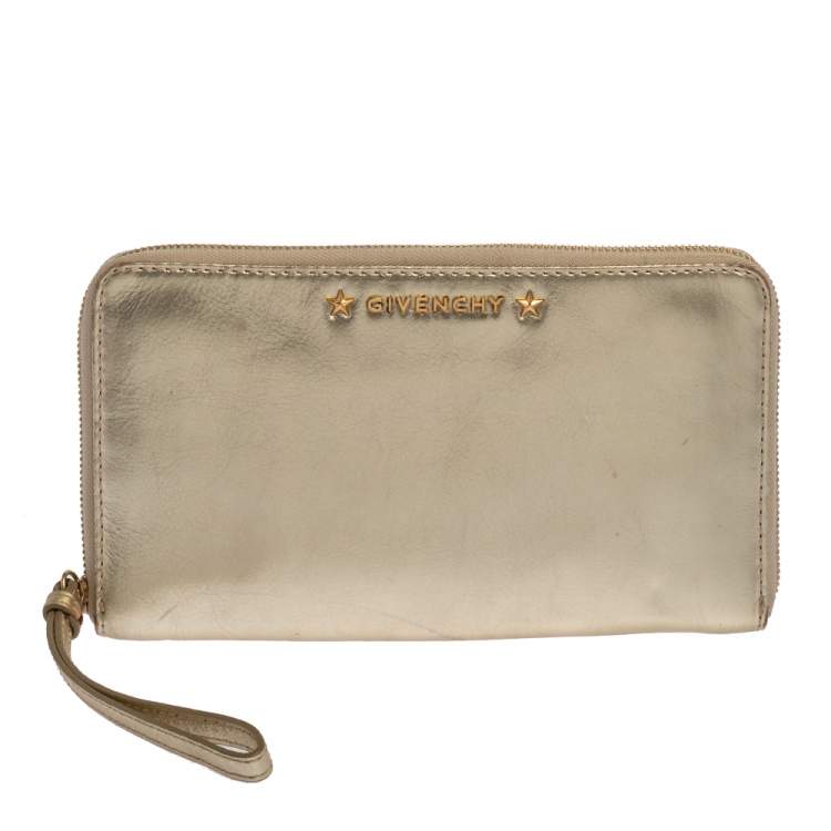 Givenchy Metallic Gold Leather Wristlet Pouch Givenchy | TLC