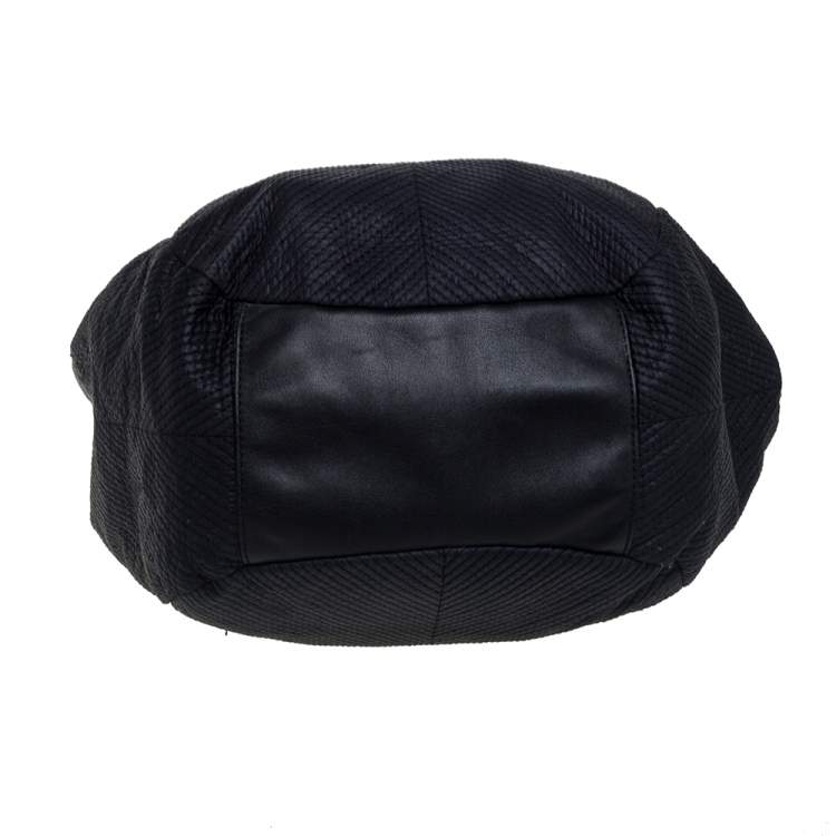 Pre Owned Givenchy Black Fabric Stitch Detail Hobo