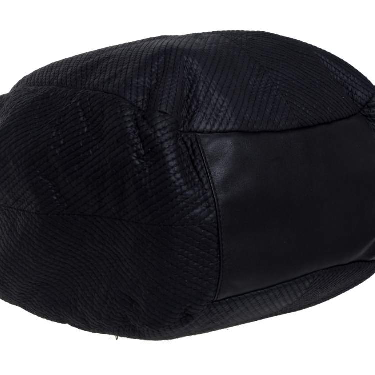 Pre Owned Givenchy Black Fabric Stitch Detail Hobo