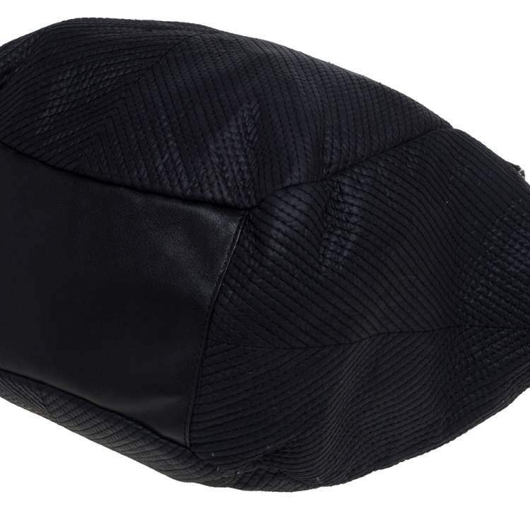 Pre Owned Givenchy Black Fabric Stitch Detail Hobo