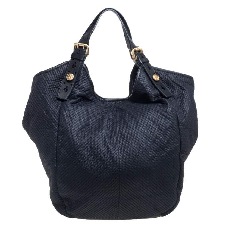 Pre Owned Givenchy Black Fabric Stitch Detail Hobo
