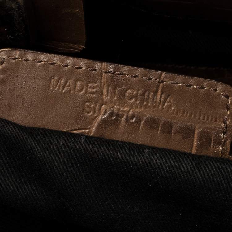 Pre Owned Givenchy Brown Croc Embossed Leather Tote