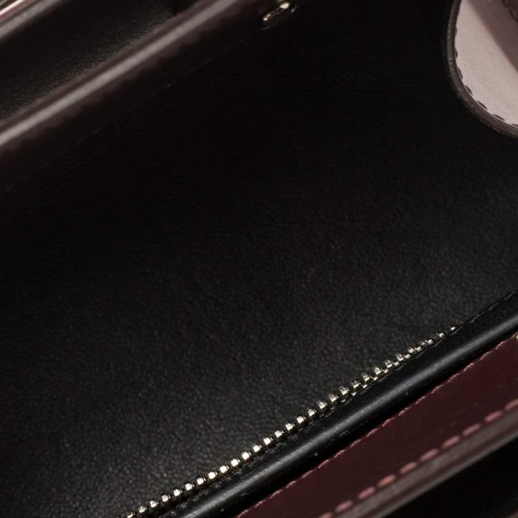 Pre Owned Givenchy Burgundy  Leather Mini Horizon Crossbody Bag